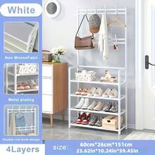 1 pièce Porte-manteau d'entrée, Étagère à chaussures de hall, Portant multifonction en métal, Portant à vêtements au sol, Portant à vêtements à 4/5 niveaux et 8 crochets doubles, Pour le salon, la salle de bain, le rangement de chaussures dans le couloir