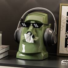 多功能创意石膏纸巾盒，适用于客厅、玄关、卧室书桌、复活节雕像耳机架 - 彩色 - 查看 6