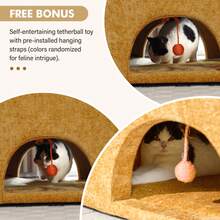 Oversized Armchair With Cat House,Modern Style Accent Chair With Cat Bed, Chenille Single Sofa Lounge Chair For Living Room, Bedroom - 黃色 - 查看 6