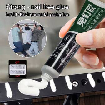 1PC Heavy Duty No Nail Glue - Strong Adhesive For Wall, Metal, Mirror, Tiles, Kickboards, Bathroom Shelves - Waterproof, Multi-Purpose, No Drilling Home Adhesive