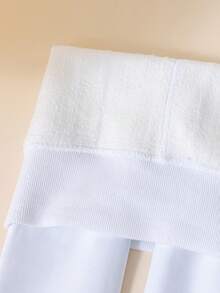 3/2/1 Paar Mädchen Kinder Baby Leggings, Einfarbig in Weiß, Schwarz, Grau, Stulpen Strumpfhosen, Stulpen Leggings, thermisch gefütterte Hosen, geeignet für tägliches Tragen, einfache vielseitige Stulpen Hosen, dünne Samt Tanzhosen, glatte Oberfläche, weich, hautfreundlich, akademischer Prinzessinnenstil, süßer Stil, Strumpfhosen, geeignet für Herbst/Winter, Frühling/Herbst