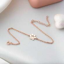 个性化宠物名字手链 - 定制刻字不锈钢迷你爪印手链，适用于猫狗，简约动物爱好者饰品，毕业礼物、母亲节礼物、可调节宠物纪念友谊手链、圣诞节礼物 - 白色 - 查看 14