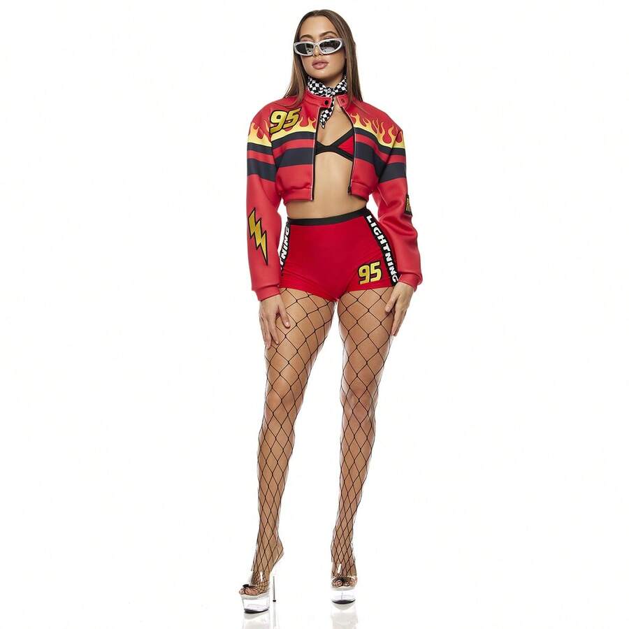 I Am Speed 6-Piece Women's Movie Character Costume - 紅色 - 查看 1