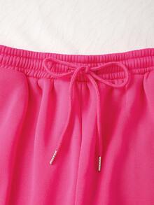 Customize Women's Fleece Suits, Add Your Own Photos, Customize Hooded Sweatshirts And Sweatpants, Customize Fall And Winter Fleece Suits - Hot Pink - View 5