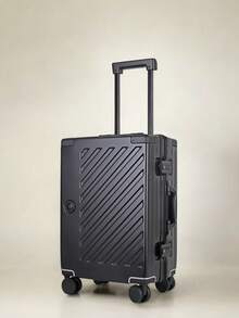 JLY 3-Piece Polycarbonate Hard Shell Luggage Set, Carry-On, Medium & Large Suitcases, Built-In TSA Combination Lock, 360° Spinner Wheels - Steel Black - View 3
