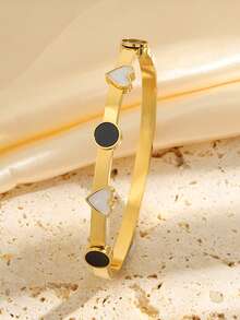 1 pieza de pulsera de acero inoxidable de color elegante y de lujo con estilo clásico, duradera y adecuada para uso diario, ideal como regalo de vacaciones