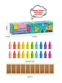 10 pares de botellas - Juguete de clasificación de colores de madera Montessori para niños - Juego de lógica para volver a la escuela, regalo de emparejamiento para niños pequeños