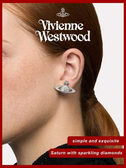 Vivienne Westwood Brincos clássicos de camafeu de cristal Saturno de Vivienne Westwood