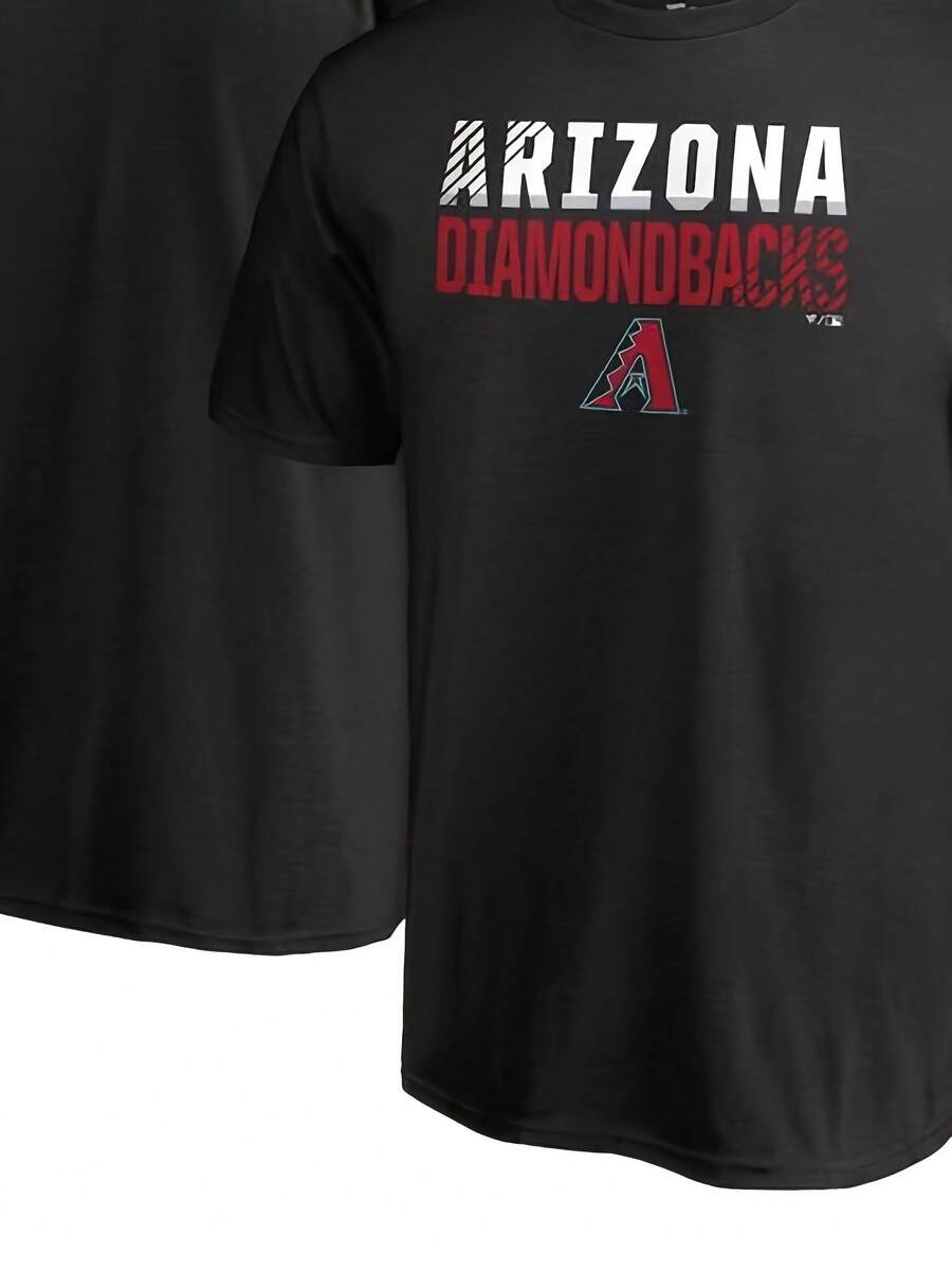 Arizona Diamondbacks Fade Out T-Shirt - Black220G Classic Pure Cotton T-Shirt - The Perfect Combination Of Casual And Sporty Black Top For Both Men And Women, Suitable For Daily Wear And Gym, Is A Warm Gift For Husband And Wife - 黑6 - 查看 1