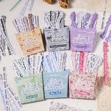 40 Stücke lange Streifen Vintage Aufkleber mit englischen Worten für Scrapbooking, Junk Journals, Dekoration, Feiertage, Weihnachten, Halloween, Valentinstag