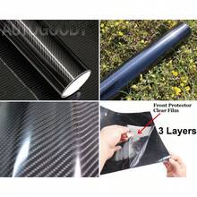 5D Premium HIGH GLOSS Black Carbon Fiber Vinyl Wrap Bubble Release 6D - 96" X 60" - View 5