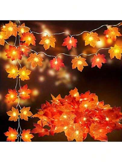 Herbst Ahorn Blatt Lichterkette mit realistischen Ahornblättern und warmweißen Glühbirnen, geeignet für Halloween, Weihnachten, Thanksgiving, Muttertag und Innen-/Außendekoration für Hochzeiten, Herbstdekoration für Zuhause, Halloween-Dekoration, Weihnachtsdekoration, Weihnachtsgeschenke, Weihnachtsdekoration