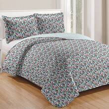 3-Piece Printed Double-Sided Bedspread Kit - Print 10 - View 1