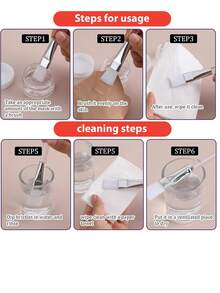 5 PIEZAS Cepillo para mascarilla facial transparente, cepillos de maquillaje para herramientas cosméticas para aplicación de mascarilla facial y mascarilla para ojos, y necesidades de bricolaje