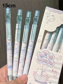 4 支可爱鱼和猫图案自动铅笔，高品质，0.5 毫米铅芯，适合学生、考试、返校、办公用品 - 彩色 - 查看 4