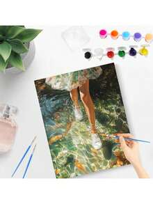 1 件套数字绘画 DIY 套装 数字动物鹅画 家居墙面 DIY 工艺品 40x50 厘米/16x20 英寸 无画框