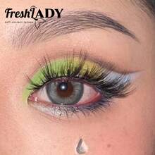FRESH LADY 1 Cặp Kính Áp Tròng Màu Freshlady Cho Học Sinh Dolly Teresa 14.5mm Kính Áp Tròng Màu Dùng Một Lần Trong 1 Năm - Xanh đậm - Xem 7