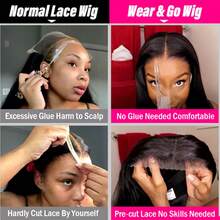 Wear And Go Glueless Wig For Beginners Wigs Deep Wave Glueless Wigs Human Hair Pre Plucked New Upgraded No Glue 13x6 HD Lace Wigs Human Hair For Women With Baby Hair - Natural Black - Xem 4