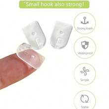 Mini Hooks, Necklace Hooks, Jewelry Hooks, Mini Multi-Purpose Hooks, Mini Self-Adhesive Hooks, Bedroom Desk Kitchen Bathroom Multi-Purpose Hooks, Wall-Mounted Self-Adhesive Hooks, Jewelry Hanging Storage Hooks, Necklace Bracelet Pendant Display Rack - Multicolor - View 9