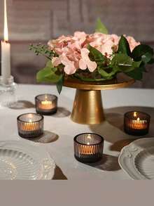 1 قطعة/4 قطع/12 قطعة مجموعة حامل شمعة شفاف، حامل شمعة الأمنيات (الشموع غير مشمولة)، لشمعة الأمنيات البلورية، حامل شمعة دائري مزخرف بالحواف، مناسب لوسط طاولة الزفاف، حفلات المناسبات، ديكور المنزل، هالوين، ديكور الغرفة، هدايا