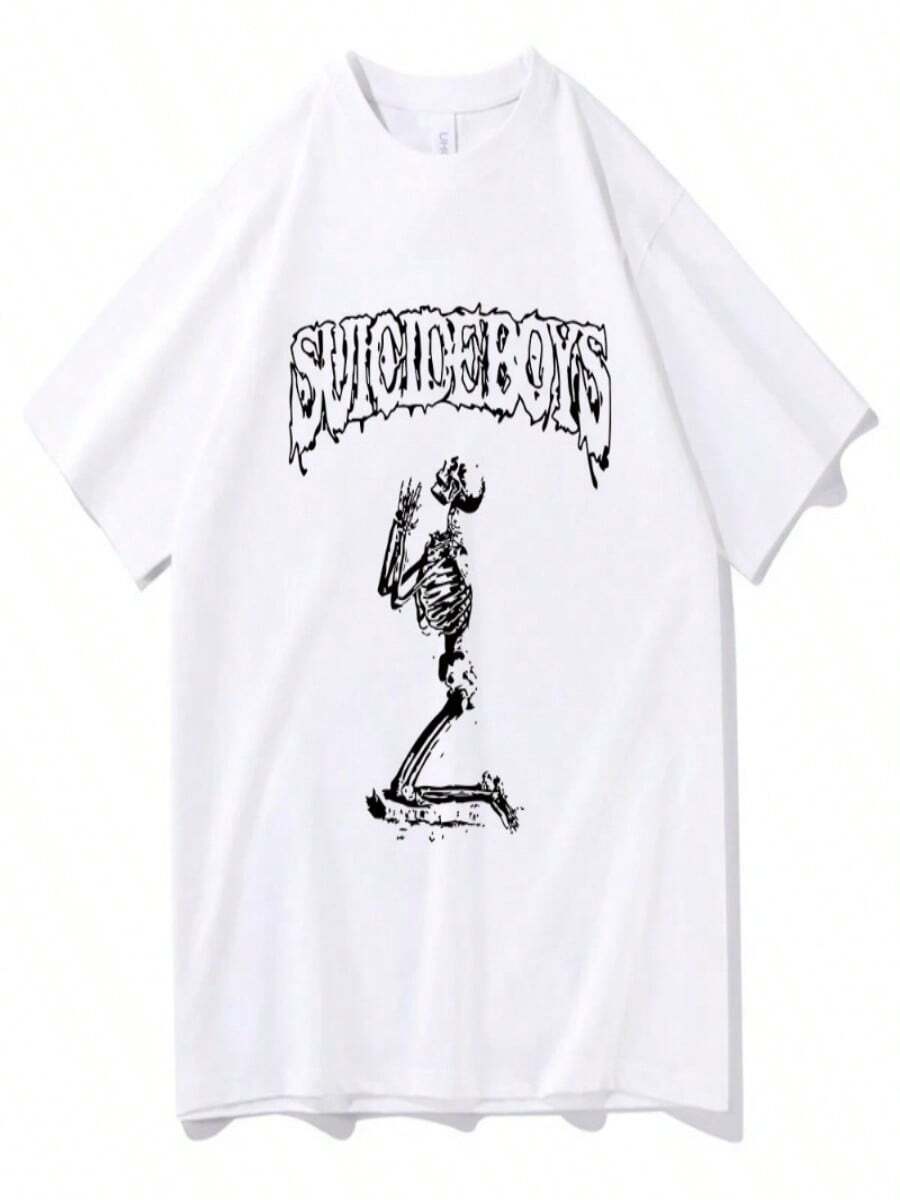 Fashion Suicideboyss G59 Shirt Suicideboy Tour Shirt Suicideboyss Merch American Hip-Hop Round Neck Casual T-Shirt Harajuku - White - View 1