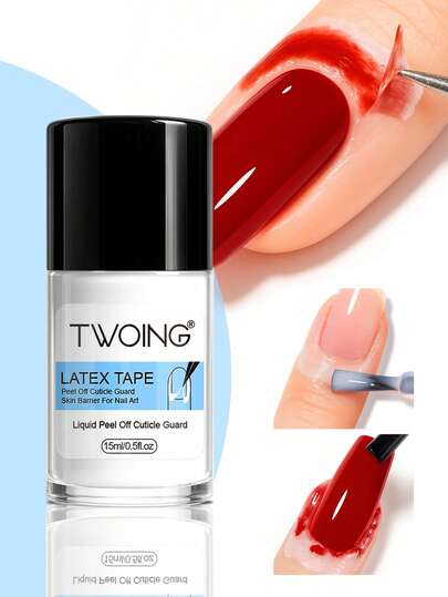 TWOING 15毫升指甲剥离液防溢出胶边乳胶胶带，剥离式角质层保护膜指甲指甲油保护剂，美甲配件