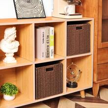 1pc/2pcs Hand Woven Storage Basket, Large Multifunctional Storage Basket, Woven Cubic Basket For Living Room, Bedroom, Home Storage, Kitchen, Dormitory, Office, Storage, Cosmetic Storage Box, Storage Box, Basket, Organization And Storage, Basket, Room Storage, Storage, Storage Box, Trash Can, Gift Basket, Gift Box, Gift Basket, Wall Cabinet, Decorative Home Decor, Kitchen Accessories - Coffee Brown - View 7