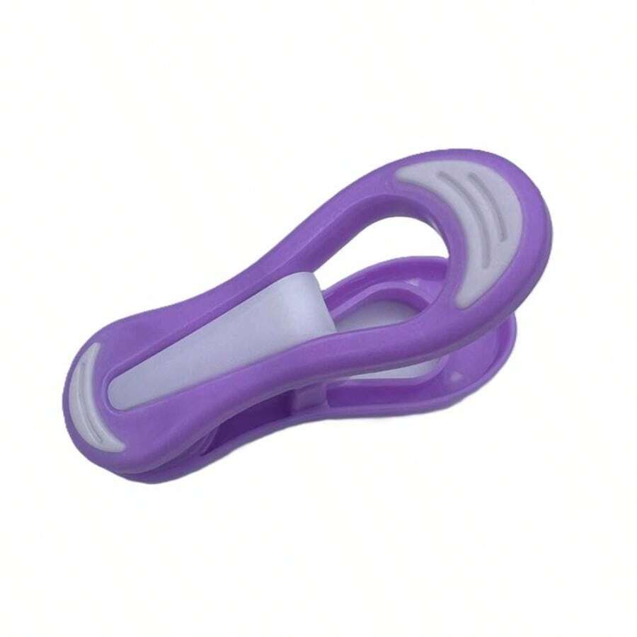 - 64 - Purple Clothes Pegs - No Metal Spring Design To Prevent Rusting, Soft Grip For A Secure Gentle Hold. Plastic Laundry Hangers - Default - View 1