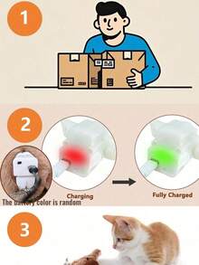 USB Rechargeable Interactive Cat Toy - Chirping Bird With Flapping Wings (Not Flying, Needs Hanging String), Indoor Flying Bird Cat Toy, Pet Supplies, Electric Interactive Realistic Bird Pet Toy, Rechargeable - Multicolor - View 3