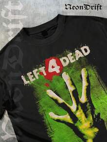 NeonDrift Halloween, Christmas, Thanksgiving Gifts-Glowing Handprint Graphic T-Shirt - Vibrant Neon Design For Gaming Enthusiasts, Perfect For Festivals And Night Outfits,  Streetwear Style - màu đen - Xem 2