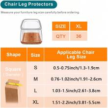 4/16/36 件方形椅腿地板保护垫，硬木地板家具垫，椅腿家具滑块，椅子矩形地板保护垫，硅胶椅腿盖，保护地板和桌腿，防刮降噪（浅棕色） - 淺棕色 - 查看 16