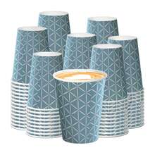 Vaso Desechable De Papel Con Tapa Para Café 12oz - Azul - Ver 3