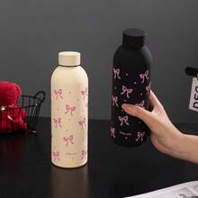 1pc 17oz/500ml Stainless Steel Double Wall Vacuum Insulated Water Bottle With Bowknot Design, Suitable For Travel, Gym, Outdoor Sports, Coffee Cup, Car Cup, All-Season Beverage Cup, Birthday, Holiday Gift - Multicolor - View 11