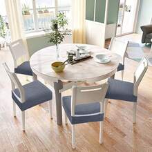 1/4/6pcs Solid Color Stretch Dining Chair Covers, Removable Non-Slip Seat Covers For Kitchen, Bedroom, Living Room, Hotel