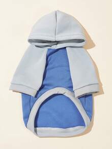 LUCKIE LABO 1pc Color Block "NICE FACE" Slogan & Pet Graphic Polyester Hoodie, Anti-Flea, Reduce Shedding, Warm & Breathable For Indoor/Outdoor Cat & Dog