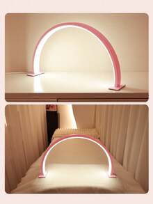 Mini Crescent-Shaped LED Nail Lamp With Button Switch, For Personal Use In Manicure, Makeup Vanity, Crafts, Workbench, Nightstand, Graduation, Birthday, Holiday, Pink - Star - View 5
