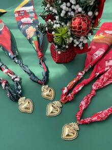 1件波西米亚风优雅奢华铜质不对称心形印花项链,适合女性、姐妹、情侣佩戴,可作为珠宝礼物,也适合日常约会、派对、节日、圣诞节、度假等场合。 - 項鍊 - 查看 13