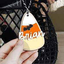 1PC Halloween Basket Tag, Custom Halloween Name Tag For Kid, Boo Basket Tag, Candy Bucket Tag, Trick Or Treat, Personalized 3D Halloween Tag - Multicolor - View 6