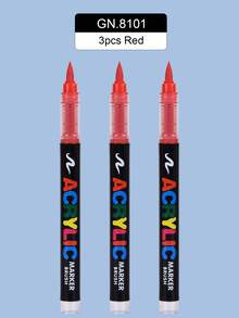 GuangNa Bộ 2/3/4/24 bút dạ acrylic đầu thẳng, đầu mềm, màu bền, mực dễ pha trộn. Thích hợp cho vẽ trên vải bố, đá, gỗ, thủy tinh, gốm sứ, vải và các dự án DIY. - Nhiều màu - Xem 14