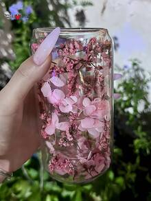 Cốc thủy tinh hai lớp 350ml/11.84oz đựng hoa khô thật - Cốc cà phê hai lớp, cốc trà xanh hai lớp, cốc hoa khô, món quà tuyệt vời nhất dành cho bạn bè! - Nhiều màu - Xem 6