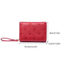 BATSIOE Women's Short Wallet Fashion Embroidered Heart Coin Purse Tri-Fold Card Holder PU Leather Multi-Card Slots For Women Money Wallet Mini Wallet Purse Wallet Fall Small Wallet Cute Wallet Wristlet Wallet