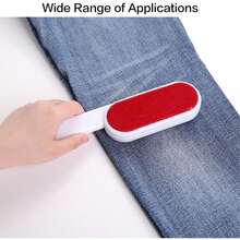 1-Piece Handheld Double-Sided Static Brush - For Cleaning Lint, Dust & Hair From Clothes, Carpets & Sofas | Ergonomic Design | Red & White Fabric