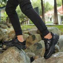 Men's Rotating Buckle Waterproof Sports Shoes | Slip-Resistant, Durable Outdoor Hiking Shoes | One-Click Slip-On Ease (Lifesaver For Lazy Days) Tech-Enhanced Casual Shoes | A Hidden Gem – Essential For Outdoor Adventures And Commuting