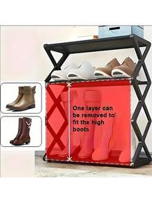 1 pezzo Portascarpe minimale a più ripiani, scaffale in piedi. Due metodi di consegna: sacchetto di plastica e confezione in cartone. Montaggio a pavimento, in metallo nero e plastica. Facile da installare, salvaspazio. Scaffale per organizzare e riporre più paia di scarpe. Lavabile a mano. Adatto per armadi, garage, corridoi, ingressi di case, camere da letto e dormitori.