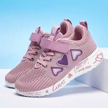 Giày đi học cho trẻ em, chất liệu lưới thoáng khí, chống mài mòn, nhẹ, có khóa dán chống trượt, mềm mại, dễ mang, thích hợp cho mùa xuân, thu, hè và chạy bộ. - Màu tím - Xem 6