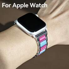 Stainless Steel Metal Watch Band Compatible With Apple Watch, Suitable For Office, Fitness, Party, Women/Men Fashion Rhinestone Design, Fits For Apple Watch S10/Ultra 1/Ultra 2/S9/S8/S7/S6/S5/Series 4/SE, 40mm/41mm/42mm/44mm/45mm/46mm/49mm Dial Size, Includes Strap Removal Tool For Easy Adjustment