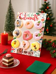 1 set de 9 trous Présentoir à donuts thème Noël, Support de décoration de Noël, Design de Père Noël, pain d'épices, train, Présentoirs alimentaires, Accessoires de décoration de desDIYi-même, Supports de décoration de gâteaux, Cadeau de Noël, Joyeux Noël, Support de cuisine de Noël, Support de gâteau pour thé gourmand d'extérieur, Fournitures pour fête de Noël, Décoration d'intérieur, Décoration de Noël, Ornements de Noël