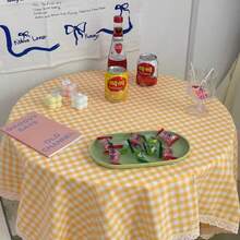 1 件/2 件蓝色格子桌布、书桌盖布、学生宿舍、餐桌照片背景布 - 彩色 - 查看 7