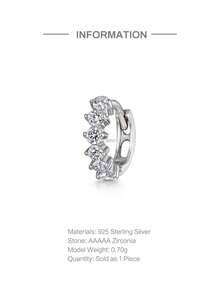 SereneSpark 1 Pc Single 925 Sterling Silver Single Cartilage Piercing Earrings Earrings Unisex Dating Jewelry - Silver - View 4