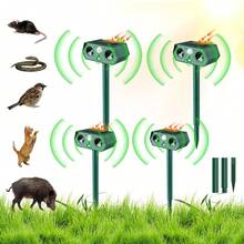 Solar-Powered Ultrasonic Pest Repellent For Cats And Animals [2024 New Model] With Infrared Sensor, 12m Range, IP65 Waterproof, Repels Birds And Dogs, Easy Installation For Yard Use - Multicolor - Ver 1